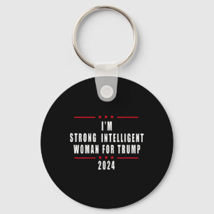 Ik ben een intelligente vrouw voor Trump 2024 Sleutelhanger