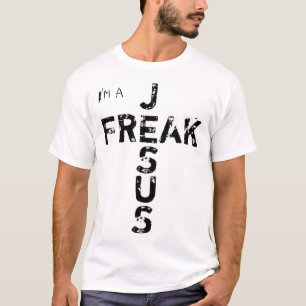 Ik ben een JESUS FREAK Faith God Cross Christelijk T-shirt