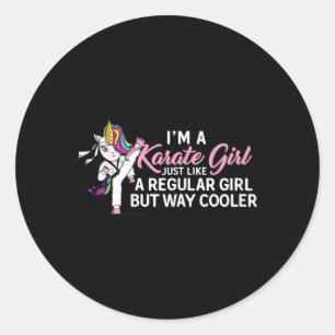 Ik ben een Karate Eenhoorn Meisje zoals normaal Ronde Sticker