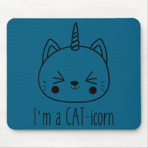 Ik ben een kat-icorn schattige grappige kat eenhoo muismat