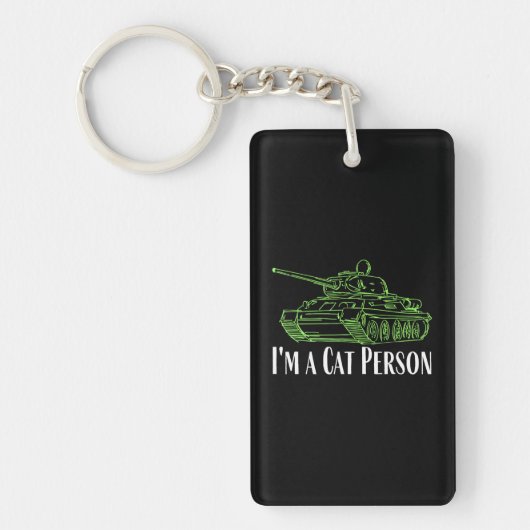 ik ben een kat persoon Panzer tijger tank model en Sleutelhanger (Voorkant)