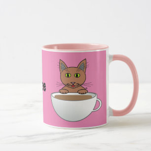 Ik ben een katten- en koffiesoort meisje! Cartoon Mok