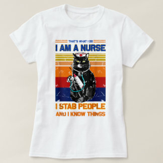 Ik ben een kattenverpleegster Ik steek mensen die T-shirt