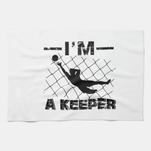 Ik ben een keeper - Soccer Goalkeeper design Theedoek