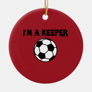 IK BEN EEN KEEPER - SPORTESLANG - SOCCER ORNAMENS KERAMISCH ORNAMENT