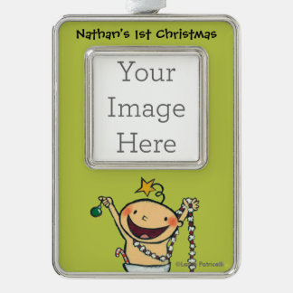 Ik ben een kerstboom! verzilverd kader ornament