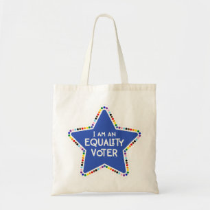 Ik ben een kiezer voor gelijkheid! LGBTQ+ Regenboo Tote Bag