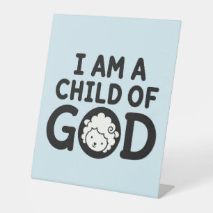 IK BEN EEN KIND VAN GOD Christelijk Baby Shower Reclamebord Met Voetstuk