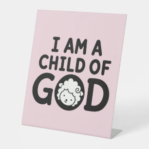 IK BEN EEN KIND VAN GOD Christelijk Baby Shower Reclamebord Met Voetstuk
