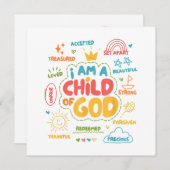 Ik ben een kind van God Christelijk Retro Jesus Fa (Voorkant / Achterkant)