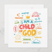 Ik ben een kind van God Christelijk Retro Jesus Fa Kaart (Voorkant / Achterkant)