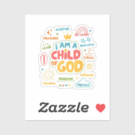 Ik ben een kind van God Christelijk Retro Jesus Fa Sticker (Vel)