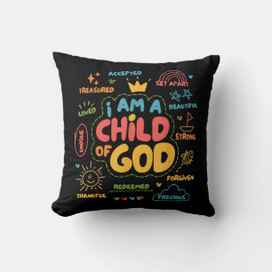 Ik ben een kind van God Christelijke Retro Jezus G Kussen