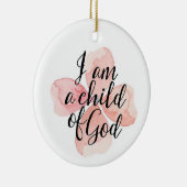 Ik ben een kind van God Floral Keramisch Ornament (Rechts)