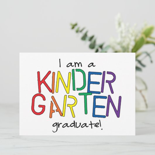 Ik ben een Kindertuin Afstuderen Aankondiging (Staand voorkant)