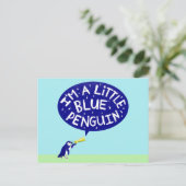 Ik ben een kleine blauwe pinguïn briefkaart (Staand voorkant)