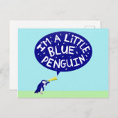 Ik ben een kleine blauwe pinguïn briefkaart (Voorkant / Achterkant)