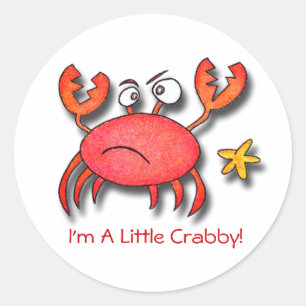 Ik ben een kleine Crabby. Ronde Sticker