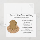 Ik ben een kleine Groundhog Briefkaart (Voorkant / Achterkant)