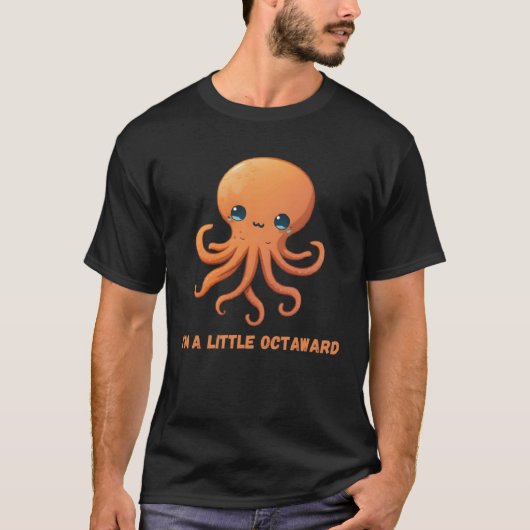 Ik ben een kleine octopus inktvis koraal tentakel t-shirt (Voorkant)