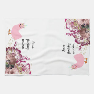 Ik ben een klote Unicorn Chicken Kitchen Towel Theedoek