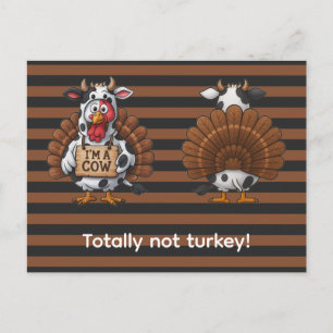 Ik ben een koe kalkoen Grappige Thanksgiving ver Briefkaart
