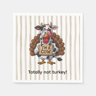 Ik ben een Koe Kalkoen Grappige Thanksgiving Ver Servet