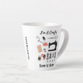 Ik ben een krakkemikkig naaiachtig naaithema latte mok (Rechterhoek)