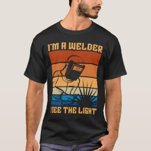 Ik ben een lasser en ik zie de lichte lasretro t-shirt