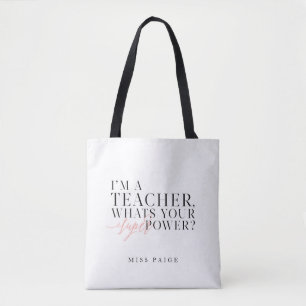 IK BEN EEN LEERER, WAT IS JE SUPER POWER? TOTE BAG