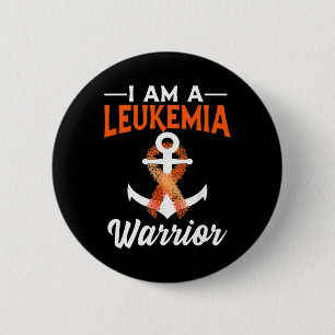 Ik ben een leukemie krijger bloed kanker verankerd ronde button 5,7 cm