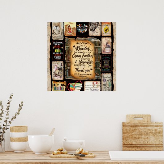 Ik ben een lezer, Boek Lover Blanket, Poster (Keuken)