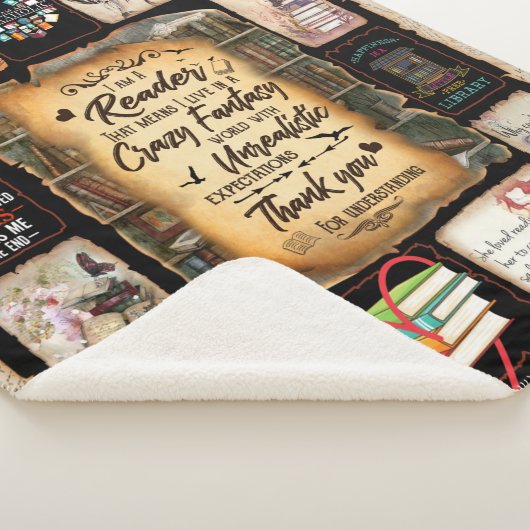 Ik ben een lezer, Boek Lover Blanket, Sherpa Deken (3/4)