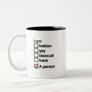 Ik ben een LGBT persoon Tweekleurige Koffiemok