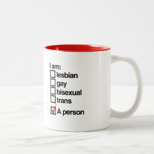 Ik ben een LGBT persoon Tweekleurige Koffiemok
