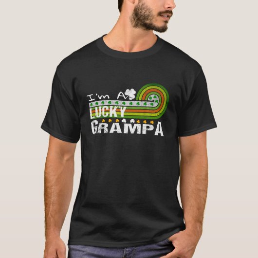 Ik ben een Lucky Grampa Shamrock St Patricks Day P T-shirt (Voorkant)