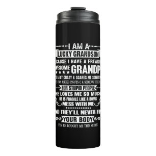 Ik ben een Lucky Grandson omdat ik opa heb Geweldi Thermosbeker