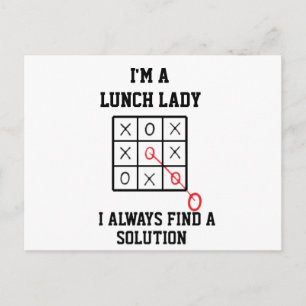 Ik ben een lunchdame en ik vind altijd een oplossi briefkaart