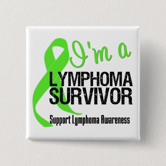 Ik ben een Lymfoom Survivor Vierkante Button 5,1 Cm (Voorkant)