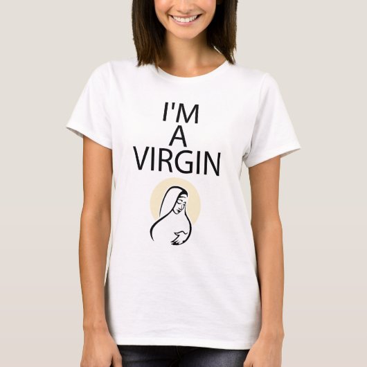 Ik ben een Maagd I Funny White Lie Party T-shirt (Voorkant)