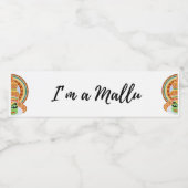 Ik ben een mallu premium gelaatsmasker klassieke r waterfles etiket (Enkel label)