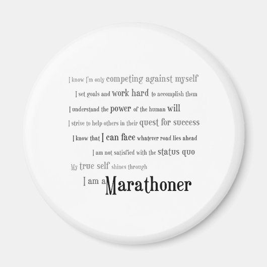 Ik ben een marathoner magneet (Voorkant)