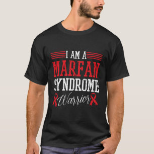Ik ben een Marfan syndroom krijger Red Ribbon Awar T-shirt