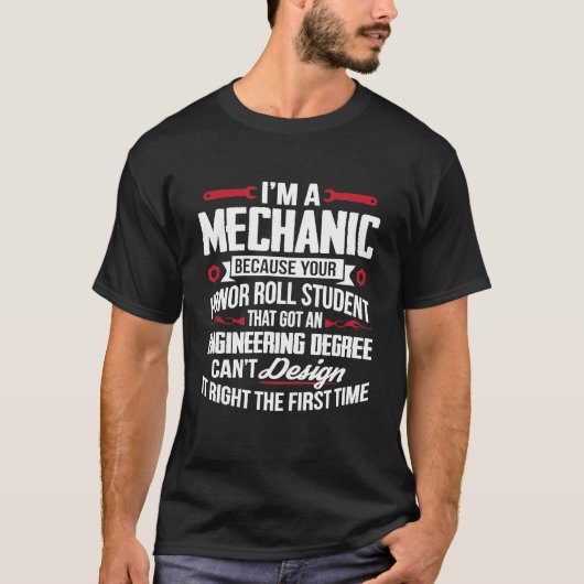 Ik ben een mechanisme omdat uw eerbetoon Roll Stud T-shirt (Voorkant)