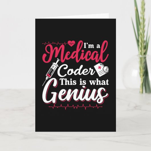 Ik ben een medisch coder van deze Genius Coding Pr Kaart (Voorkant)