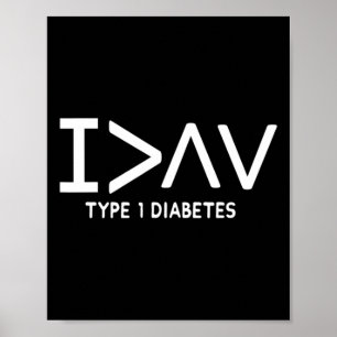 Ik ben een meer leuk type 1 diabetisch bewustzijns poster