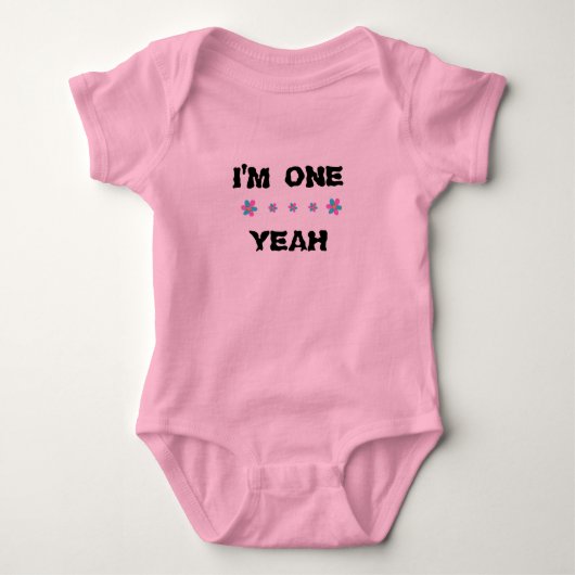 Ik ben één meisje body roze romper (Voorkant)