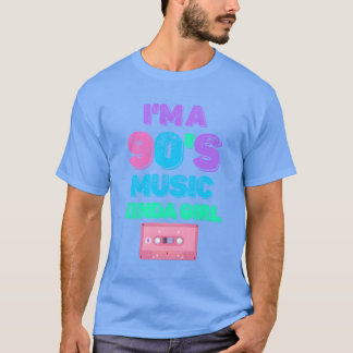 Ik ben een meisje dat van muziek uit de jaren 90 h t-shirt