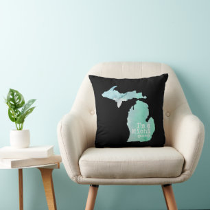 Ik ben een Michigander Michigan Silhouette Kussen