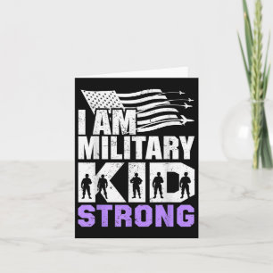 Ik ben een militair Kind sterk Paarse omhoog Kinde Kaart